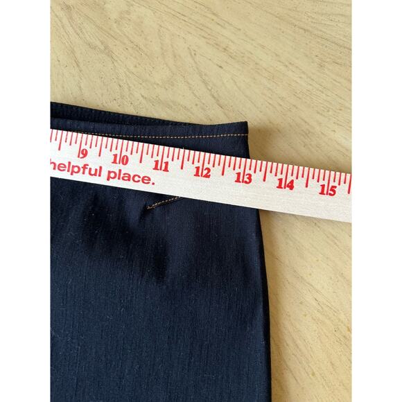 Midi Skirt Small Stretch Denim Split Front & Back Goth Sexy Vamp Cowgirl Black - Picture 5 of 6